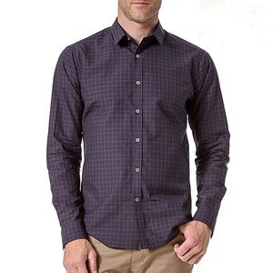 Theory Mens Zack PS Morverne Plaid Sport Shirt